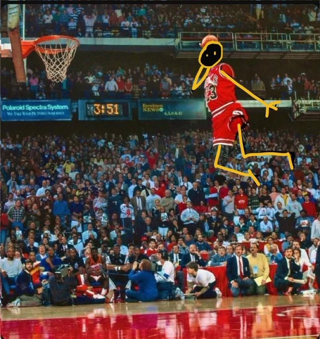 CWOIN community art: basketball dunk scene
