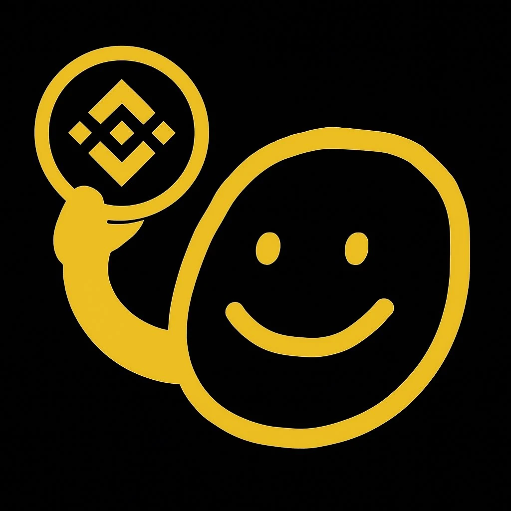 CWOIN character holding a Binance symbol
